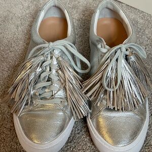 Loeffler Randall Logan Leather Tassel Sneakers, Size 9.5